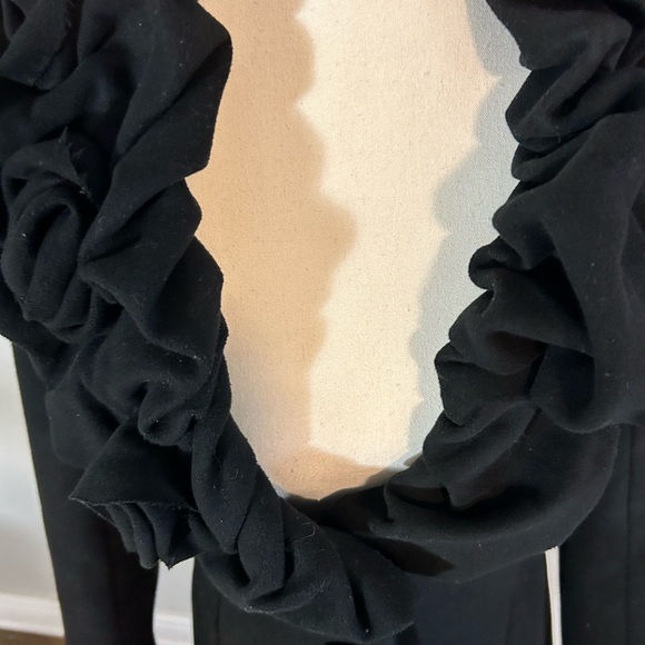 VINTAGE Lady Dutch Black Swirl Collar Women's Coat small - Picture 6 of 10